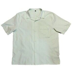 Lululemon Mens Airing Easy Camp Collar Shirt M Lime Green Lightweight Athleisure